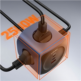 چند راهی برق 6 کاره الدینیو Ldnio Power Socket Cube SE3338