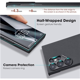 قاب گلکسی S24 Ultra برند پیتاکا مدل PITAKA MagEZ Case (Black/Grey Twill) مناسب برای Samsung Galaxy S24 Ultra