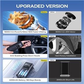پمپ باد و چراغ قوه بیسوس Baseus Car Tire Inflator Pumper VA1 BS-CG034