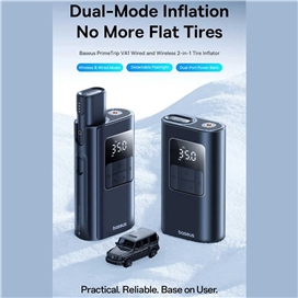 پمپ باد و چراغ قوه بیسوس Baseus Car Tire Inflator Pumper VA1 BS-CG034