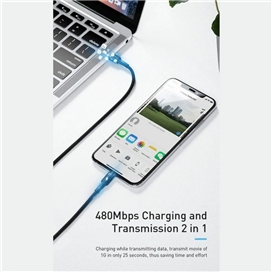کابل لایتنینگ به تایپ سی 1 متر بیسوس BASEUS Lightning to USB-C cable CATLKLF-G1