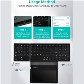 کیبورد تاشو همراه با تاچ پد کوتسی Coteci OF-032 Folding Keyboard