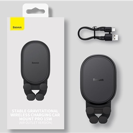 هولدر و شارژر وایرلس دریچه کولری با لرزش گیر بیسوس Baseus BS-CM014