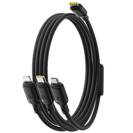 کابل سه سر 100 وات فست شارژ بیسوس Baseus Silky One-for-Three CB000166