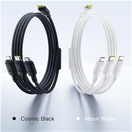 کابل سه سر 100 وات فست شارژ بیسوس Baseus Silky One-for-Three CB000166