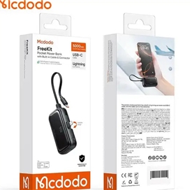 پاوربانک 22.5 وات 5000 با رابط لایتنینگ و کابل متصل Mcdodo Power Bank MC-780