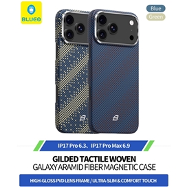 قاب بلو بافت مدل Blueo Gilded Tactile Woven Galaxy Aramid Fiber Magnetic Case مناسب برای Apple iPhone 16 Pro