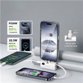 پاوربانک 5000 باوین Bavin PC109s توان 22.5 وات همراه با کانکتور لایتنینگ