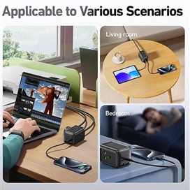 چند راهی و هاب شارژر 6 پورت باوین Bavin PC2026y طول 1.5 متر توان 65 وات