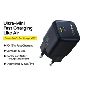 شارژر دیواری بیسوس PicoGo GaN با توان 45 وات – کوچک اما پرقدرت