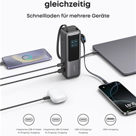 پاوربانک انکر 25000 میلی‌آمپر مدل A1695 با توان 165 وات