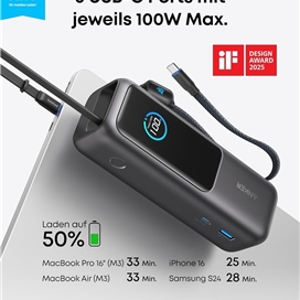 پاوربانک انکر 25000 میلی‌آمپر مدل A1695 با توان 165 وات