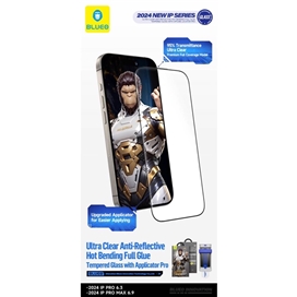 محافظ صفحه بلو سه بعدی با اپلیکاتور Blueo AR 3D Curved Hot Bending Tempered HD Glass with Applicator مناسب برای Apple iPhone 17 Pro