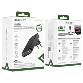 شارژر دیواری ایس فست ACEFAST A100 PD65W GaN Fast Charger توان 65 وات