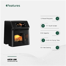 هواپز و سرخ کن بدون روغن هوشمند گرین لاین مدل GN1800WIRFYBK مخزن 6.5 لیتری