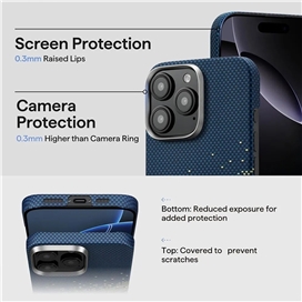 قاب آیفون 16 پرو مکس برند پی تاکا مدل PITAKA Moonrise Tactile Woven مناسب برای Apple iPhone 16 Pro Max