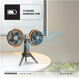 پنکه شارژی رو میزی به همراه پاور بانک پرودو Porodo Dual-Head Oscillating Fan PD-LFST150