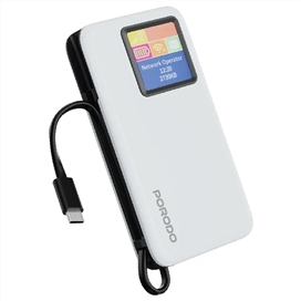مودم جیبی و پاوربانک 10000 پرودو Porodo 4G LTE|WiFi 6 Pocket Router with Power Bank PDPBFCH087BK