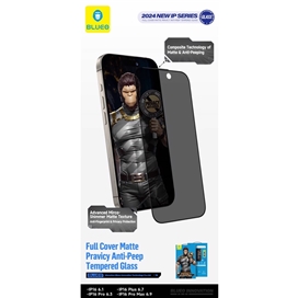 محافظ صفحه بلو مات پرایوسی Blueo Full Cover Anti-Peep privacy Matte Glass مناسب برای Apple iPhone 17 Pro