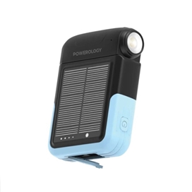 پاور بانک خورشیدی10000 به همراه چراغ قوه پاورولوژی Powerology Sante Solar Power Bank PPBDS05BK