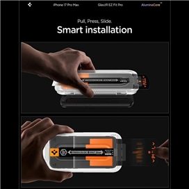 گلس آیفون 16 پرو مکس اسپیگن iPhone 17 Pro Max Screen Protector Glas.tR EZ Fit HD