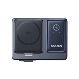 هاب شارژر 3 پورت و شارژر وایرلس بیسوس Baseus P10170901123 Nomos Qi2 CCNMS140 توان 140 وات