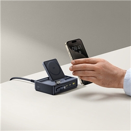 هاب شارژر 3 پورت و شارژر وایرلس بیسوس Baseus P10170901123 Nomos Qi2 CCNMS140 توان 140 وات