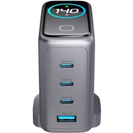 آداپتور شارژ 140 وات پاورولوژِی Powerology Voltflow GaN Wall Charger PWGAN140WBK