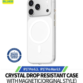 قاب برند بلو کریستالی با مگ سیف مدل Blueo Crystal Drop Resistance Case With Magnetic  مناسب برای Apple iPhone 17 Pro