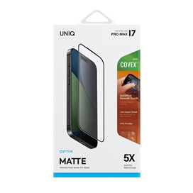گلس آیفون 17 پرو مکس برند یونیک مدل UNIQ Optix Covex™ Matte مناسب برای Apple iPhone 17 Pro Max
