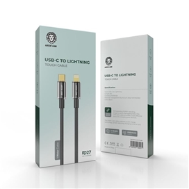 کابل شارژ تایپ سی به لایتنینگ 1 متر گرین لاین Green Lion USB-C to Lightning Tough Cable GNTPTGH27CTLBK