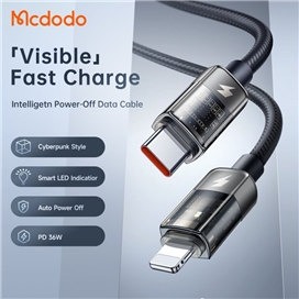 کابل قطع کن دار تایپ سی به لایتنینگ 36 وات 1.2 متری مک دودو Mcdodo Auto Power Off Type-C To Lightning CA-3160