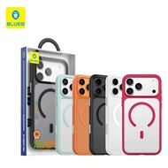 قاب بلو Blueo Skin Friendly Stain & Slip Resistant Magnetic Case-Orange Ring با مگ سیف مناسب برای Apple iPhone 17 Pro