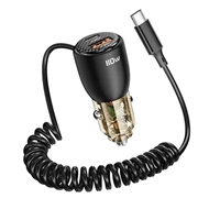 شارژر فندکی خودرو پرودو مدل Porodo 110W Transparent Dual Port Car Charger