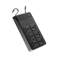 چندراهی برق 2500 وات به همراه کابل جمع شونده پاورولوژی Powerology 6AC Power Strip PWCUQC030