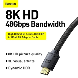 کابل HDMI طول 3 متر 8k بیسوس Baseus 8K HDMI 2.1 Cable CAKGQ-L01